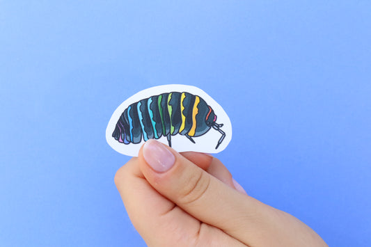 Vinyl Assel sticker, Armadillidium maculatum, rainbow