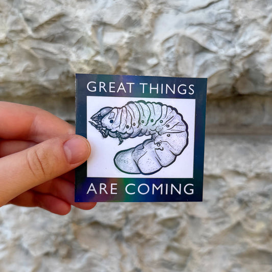 Glitzer Sticker, „Great things are coming“